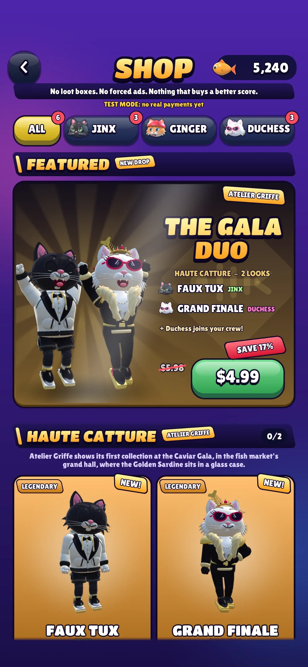 The shop: The Gala Duo bundle featured with its saving, and couture looks below with their prices in fish