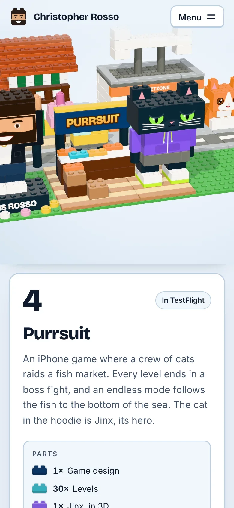 Step 4 of the home page on a phone: the brick town above, the step's card below